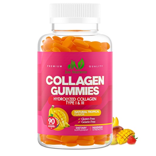 [BRSW2FIFCJ7GYGT6] Collagen Gummies for Women & Men (90 Count) - Premium Hydrolyzed Collagen Type I & III for Hair, Skin & Nails Support - Great Tasting Tropical Flavor, Gluten-Free, Non-GMO - 90 Gummies (45 Servings)