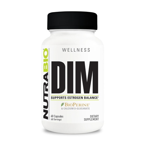 [BRSWGAIBOIPGG3A7] NutraBio DIM Supplement, Supports Estrogen Balance, 100mg - 60 Vegetable Capsules