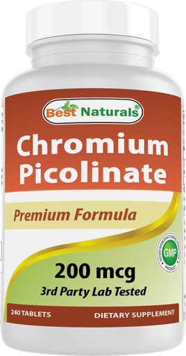 [BRSWIGQ2O4DQO2TO] Best Naturals Chromium Picolinate Tablet, 200 mcg, 240 Count
