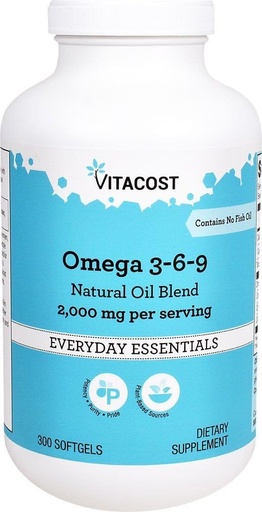 [BRSWIZQROEBBGC3E] Vitacost Omega 3-6-9 Natural Oil Blend -- 2000 mg per serving- 300 Softgels
