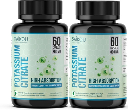 [BRSRAZIBCAPBUAD2] Cytrynian potasu 800 mg Wysoka absorpcja Suplement potasu - 120 Słupki Wspomaga równowagę elektrolitów, Nerki i kości (2)