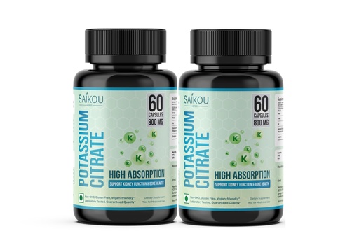 [BRSRAZIBCAPBUAD2] Potassium Citrate 800 mg High Absorption Potassium Supplement - 120 Servings Supports Electrolyte Balance, Kidney and Bone Health (2)