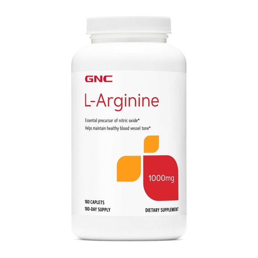 [BRSWYBAOA4JQMFA2] GNC L Arginine 1000mg Supplement, Supports Healthy Blood Vessel Tone, 180 Servings