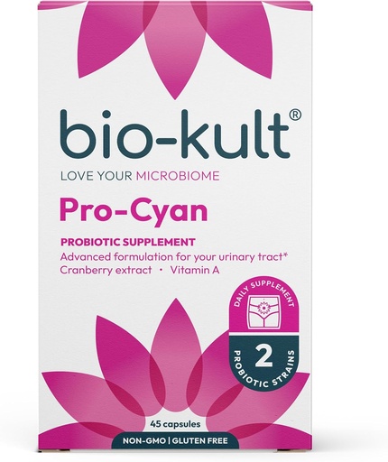 [BRSWKFAKOEGBS2Q3] Bio-Kult Pro-Cyan | Cranberry Extract + Vitamin A | Urinary Tract & Immune Support | Advanced Multi-Action Formula | 45 Capsules