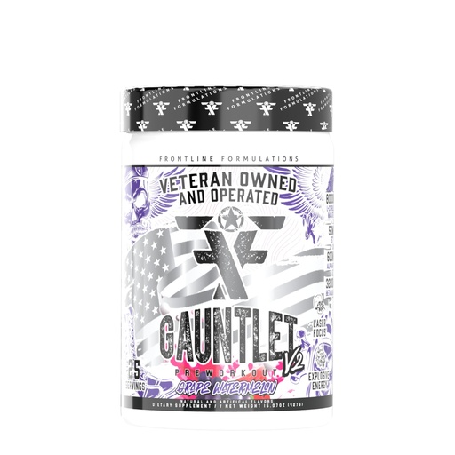 [BRSROZIKCENG2E3F] Gauntlet Pre-Workout Powder, Explosive Workouts, Laser Focus, Mid Stim, Amazing Flavor, Veteran Owned and Operated (25 Servings, Grape Watermelon)