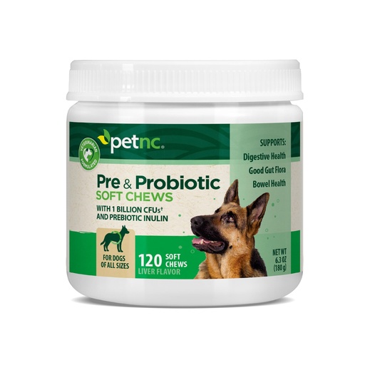 [BRSW2BQ2OIDR6GQ7] PetNC Natural Care Liver Flavor,Cheese Pre & Probiotic Soft Chews for Dog 120 ct (Pack of 1) (Packaging May Vary)