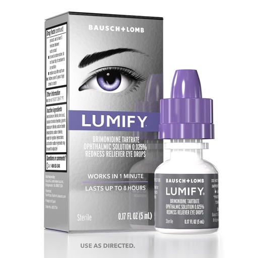 [BRSWY2QLO57QEHYY] LUMIFY Eye Drops for Red Eyes, Redness Reliever for Brighter Looking Eyes, Works in 1 Minute & Lasts Up to 8 Hours, Eye Drops, 0.17 Fl Oz (5 mL)