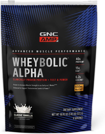 [BRSROHAQOV5WODL5] GNC AMP Wheybolic Alpha with MyoTor - Classic Vanilla (9 Servings)