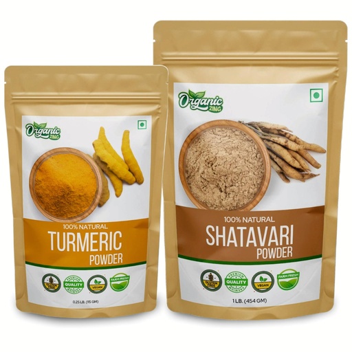 [BRSRABATAR7B4YDB] ORGANIC ZING Shatavari 454g & Turmeric Powder 115g