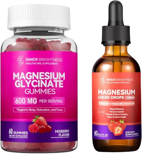 [BRSRAAICCIHAIYDL] Magnezu Glycinate Gummies dla dorosłych, Sen, Relaxation & Focus, Mieszany Flavor Berry & Liquid z Magnezu Citrate & Taurate, Truskawkowy Flavor