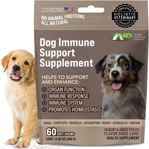 [BRSRAZQRA55WACT4] ANP mejora la salud de tu perro con suplemento de mushroom Immune Boosting Dog Chews - No Animal Protein Formula - Vitality, Longevity, y Gut Health - Potent Reishi, Chaga y Shiitake Mushrooms