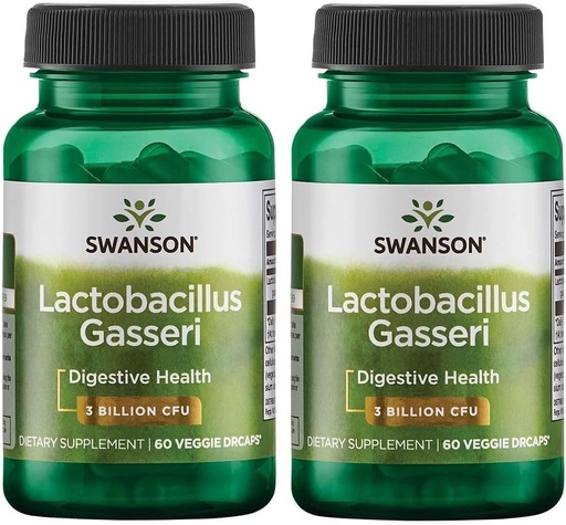 [BRSWGYYBCQBG2DY4] Swanson Lactobacillus Gasseri - Probiotic Supplement Supporting Digestive Health with 3 Billion CFU - Design-Release Satiety & Fat Metabolism Support - (60 Veggie Capsules) 2 Bottles