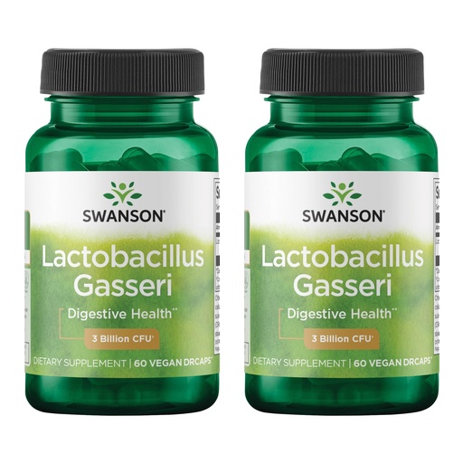 [BRSWGYYBCQBG2DY4] Swanson Lactobacillus Gasseri Probiotic for Adults Seeking Digestive and Metabolic Support with 3 Billion CFU - Acid-Resistant, No Refrigeration (60 Vegan Capsules, 2 Pack)