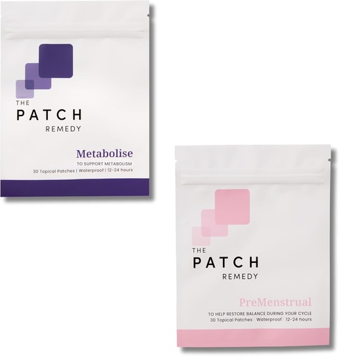 [BRSRAHQPCABWM3TD] The Patch Remedy Metabolize ו- PMS Patch Kit for Women - (60 פטאז'ים) Metabolism Patch & PreMenstrual Patch