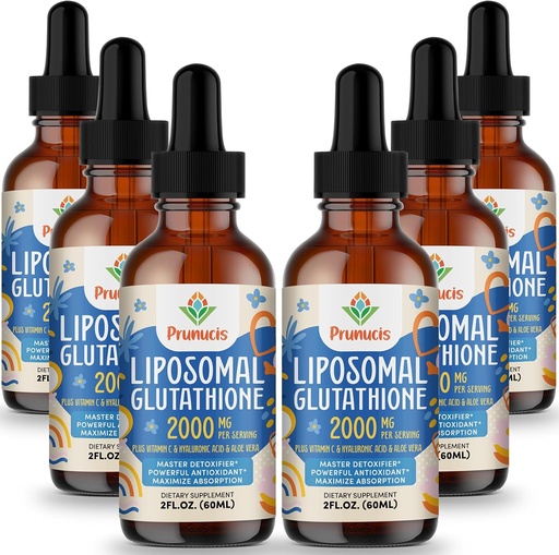 [BRSROFLYBUNRUH32] 2000MG Liposomal Glutathione Liquid, 98% Absorption, Active Form L-Glutathione Supplement, Vegan Friendly, Powerful Antioxidant Complex for Immune System, Aging Defense, Detox, 12 FL.OZ