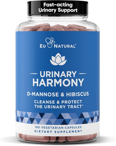 [BRSWYFDRBF7RYET6] Urinary Harmony D-Mannose Supplement – Urinary Tract Health for Women – Cleanses and Flushes the Urinary System – Potent Clinical Strength Formula with DMannose and Hibiscus – 180 Fast Acting Capsules
