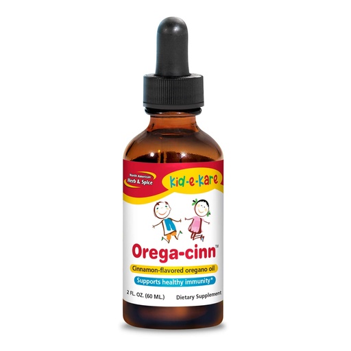 [BRSWIZYPOYOGMGY7] NORTH AMERICAN HERB & SPICE Kid.e.Kare Orega-Cinn, Cinnamon Flavor - 2 fl. oz. - Great-Tasting Immune Support - Soothes Mucus Membranes - Wild Oregano Oil - Non-GMO - 120 Total Servings
