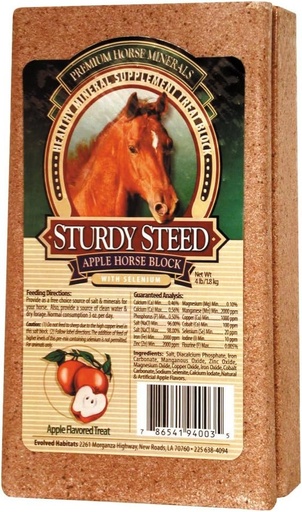 [BRSWI2YYAIBAYEYV] Sturdy Steed Healthy Mineral Supplement Apple Treat Block For Horses, 4 Pounds