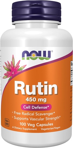 [BRSWIYYLO56GMDA7] AHORA Suplementos de alimentos, Rutina (Sophora japonica) 450 mg, Scavenger Radical Libre*, Defensa Celular*, 100 cápsulas de verduras