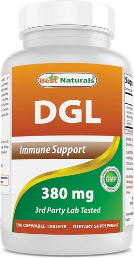 [BRSWKYIZCZ6WE2DY] Mejores Naturales DGL Chewable 380 mg 180 Tabletas