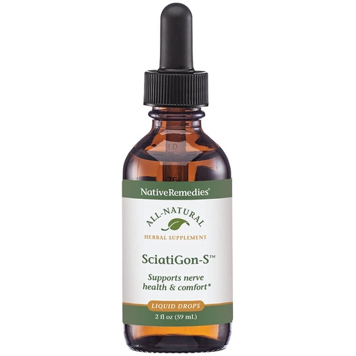 [BRSWIYQ5BYPQKCDK] Native Remedies SciatiGon-S - All Natural Herbal Supplement for Sciatic Nerve Comfort - 59 mL