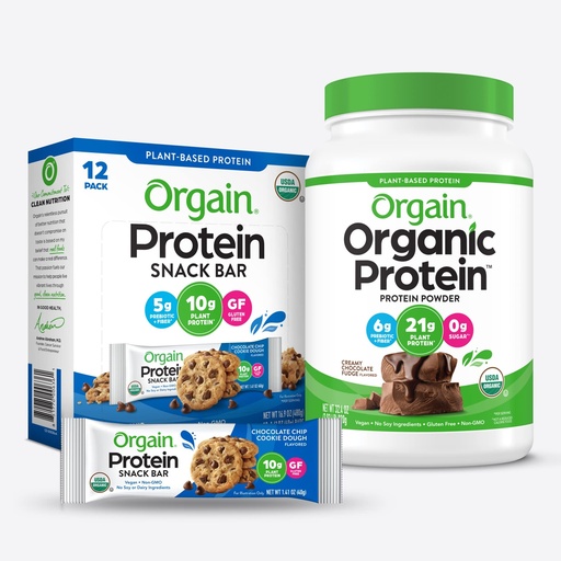 [BRSWYFA6AR5RUETJ] Orgain Organic Vegan Protein Powder and Protein Bars Bundle (2.03lb + 12 Count)