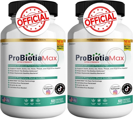 [BRSRAAL7A54GYFDL] Probiotia Max 40 miljard CFU Extra sterkte Orale Probiotische Supplement, 60 capsules, Ondersteunt Tanden en Gum Gezondheid, Glutenvrij (2)
