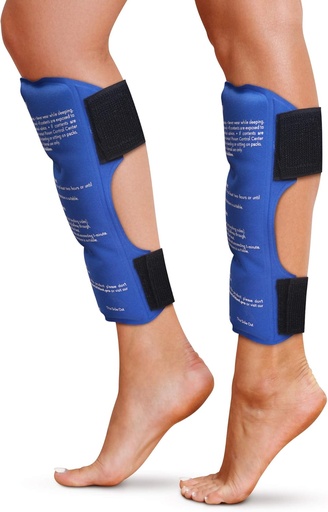[BRSWYFD2CV7WAYI3] Shin Splint Ice Packs, HSA and FSA Eligible Reusable Hot and Cold Therapy Wrap | Leg or Calf Pain Relief | Advanced Soft Gel Technology | Freezable and Microwavable | Running Injuries & Recovery