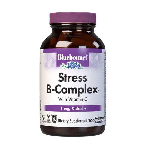 [BRSWIYQAO4GR6HY5] Bluebonnet Nutrition Stress Relief B Complex Vegetable Capsules, Vitamin B6, B12, Biotin, Folate, Vegan, Gluten & Soy & Milk Free, Kosher, Unflavored, 100 Count