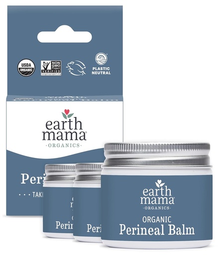 [BRSWIYYPAF6BSA34] Terra Mama Balm Perineal Orgânico Naturalmente Resfriamento Ervas Salva para gravidez e alívio pós-parto com Bruxa Hazel & Calendula, Cuidados Essenciais Femininos, Sem Benzocaína ou Butano, 2-Oz (3-Pack)