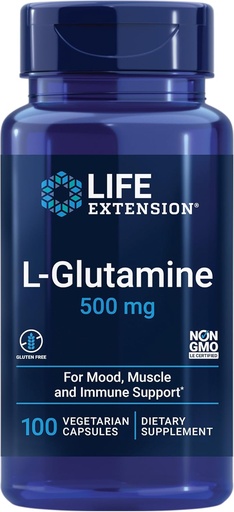 [BRSRAYYYOQBG2FLK] Life Extension Creatine Capsules 120 Count & L-Glutamine 500mg 100 Capsules Bundle for Muscle Health