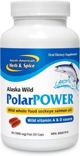[BRSWIYY5AIBR4CTU] North American Herb and Spice, Polar Power Gel-Capsules, 60-Fish Oil Caps.