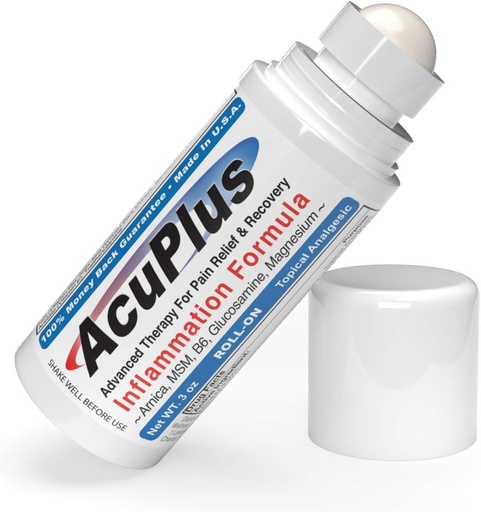 [BRSWGBD4OQDRAF3O] AcuPlus - Pain Relief Roll On - Topical Anti Inflammatory to Soothe Muscles & Joints - Arthritis Pain Reliever, Bursitis, Tendonitis Cream - TSA Compliant, Convenient Roll On - 3 fl. oz. (Pack of 1)