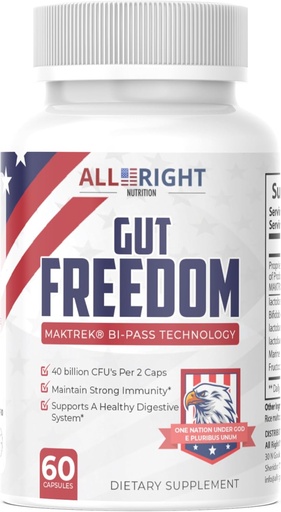 [BRSROBD7OYMWE3AU] Gut Freedom - Probiotic for Gut Health - 40 Billion CFUs - 60 Capsules