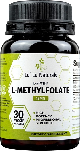 [BRSW2ZA6ABYA22Q7] Lu 'Lu Naturals L Methylfolát 15 mg Activated Methylfolát, kyselina listová, 5-mthf 30 Veggie Caps