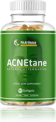 [BRSWYYALBEIGEFLD] ACNEtane - All Natural Vitamine Supplement for Treating Acne, 90 Veggie Softgels (Treats Hormonal, Puberty, & Cystic Acne Internal)