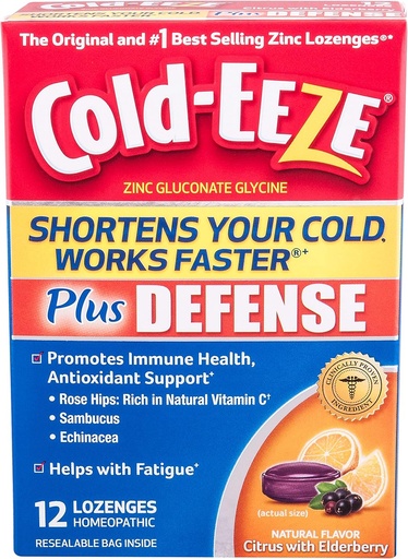 [BRSWGZTQCENWOG37] Cold-EEZE Plus Defense Lozzenges, 12 Conte, Rece Remedy, Citrus cu aroma de elderberry