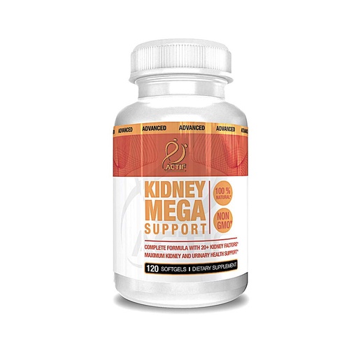 [BRSWEBI6CIARGFA7] Actif Kidney Mega Support with 10+ Advanced Factors, Boosts Healthy Kidney Function, Kidney Cleanse, Non-GMO, Fast Acting, Made in USA, 120 Count