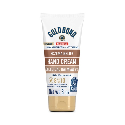 [BRSWKZY2AAMWOGA3] Gold Bond Medicated Eczema Relief Hand Cream, 3 oz., Skin Protectant Cream with 2% Colloidal Oatmeal