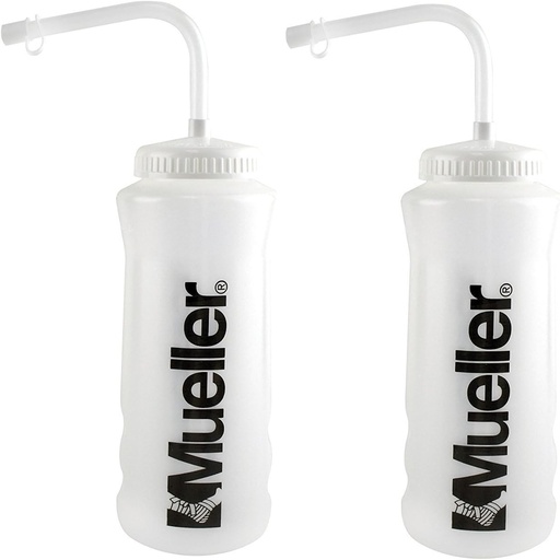 [BRSWKHY7OUCAC2TG] Mueller Quart Bottle w/Straw, Natural Color w/ Black Letters (2-Pack)
