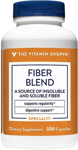 [BRSWIYTYOEDROCTC] La vitamina Shoppe Fiber Blend, una fuente natural de fibra insoluble y soluble, apoya la salud digestiva y la regularidad (300 cápsulas)