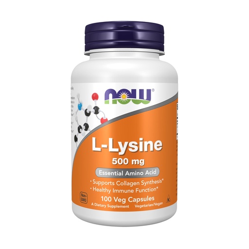 [BRSWIYT5DEIRYEQ3] NOW Foods Supplements, L-Lysine (L-Lysine Monohydrochloride) 500 mg, Amino Acid, 100 Veg Capsules