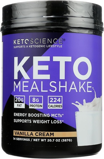 [BRSROATYPN4GYCLO] Keto Science Vanilla krem Ketogeniczny posiłek shake suplement diety, Paleo Friendly, 20.7 unces (Opakowanie 1)
