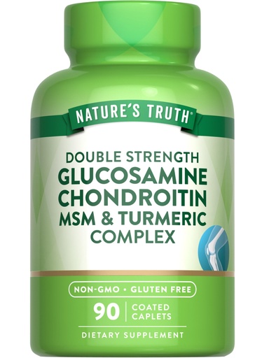 [BRSWEBI6CEGWKYDP] Nature's Truth Glucosamine Chondroitin MSM Complex | 90 Caplets | with Turmeric | Double Strength | Non-GMO & Gluten Free Supplement