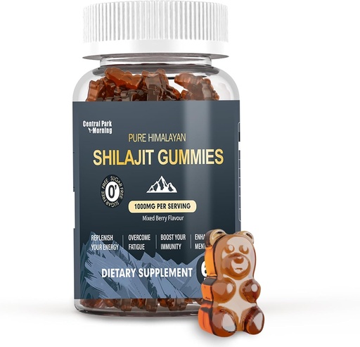 [BRSRA23QCUARMCDH] Shilajit Gummies 1000mg, Pure Himalayan Shilajit Supplement, High in Trace Minerals, Energy Immune Health Support - 60 Count