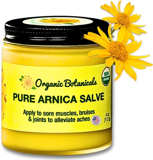 [BRSWYYLROBYWGHLF] Pure Arnica Salve | Sore Muscle & Joint Relief Cream for Stiffness, Aches, Bruising, Swelling, Sprains & More | 4 oz Arnica Cream