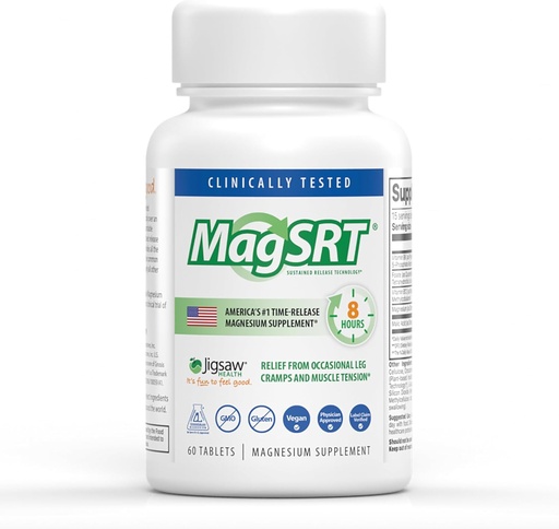 [BRSWGA34OYAQKCLV] Jigsaw Health MagSRT 124; Magnesium Suplemen dengan Vitamin B6, Flolate & B12: 124; 60 Tablet 126; 15 Servis