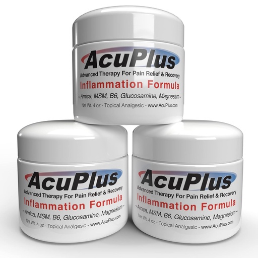 [BRSRMFL7OYARSA37] AcuPlus - Advanced Pain Relief Topical Anti Inflammatory Cream to Soothe Muscle & Joint Pain - Arthritis, Bursitis, & Tendonitis - Fast-Acting Formula with Natural Ingredients - 4 oz. each, Pack of 3