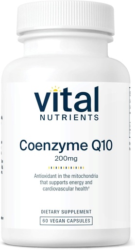 [BRSWIYQCDIOGIGTU] Vital Nutrients CoQ10 200mg | Vegan Supplement | Potent Antioxidant of CoEnzyme Q10 to Support Heart Health and Energy Levels* | Gluten, Dairy and Soy Free | Non-GMO | 60 Capsules