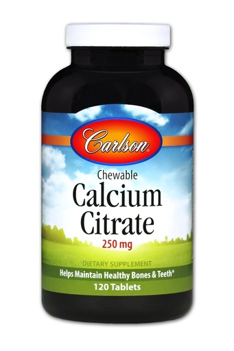 [BRSWIYILCUABCHLG] Carlson Chewable Calcium Citrate 250 mg, Vanilla, 120 Tablets